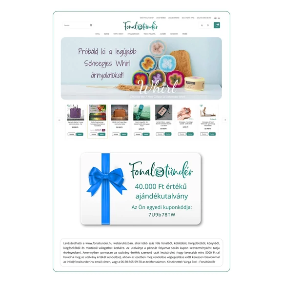 Tündér-kártya - Ajándék utalvány - 40.000 Ft értékben