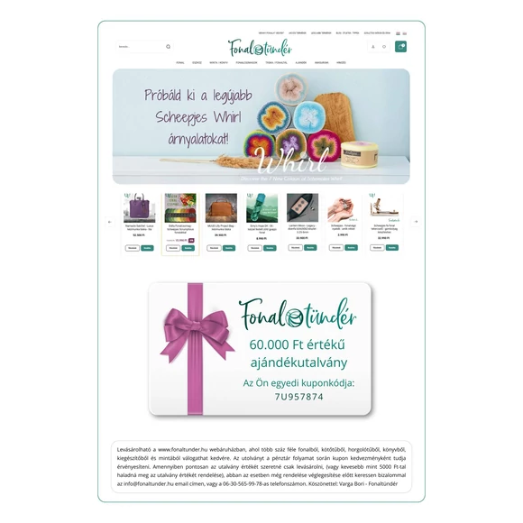 Tündér-kártya - Ajándék utalvány - 60.000 Ft értékben