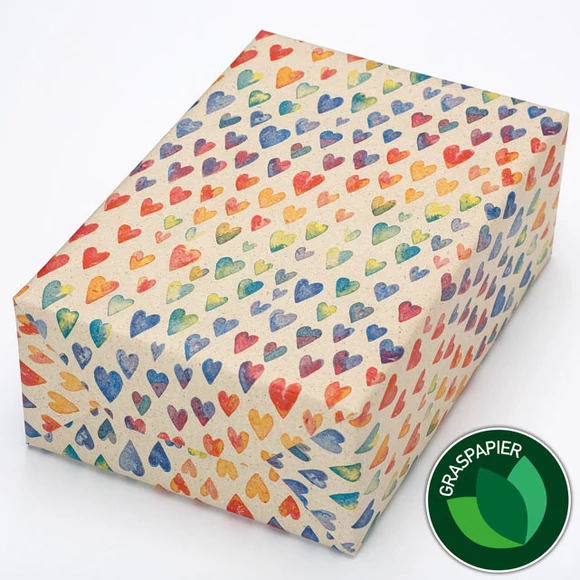 Gift Wrap Paper - Hearts - Eco-friendly