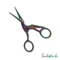 Madaras arany kézimunka olló - bird-shaped handicraft scissors - szivárvány -11.5cm