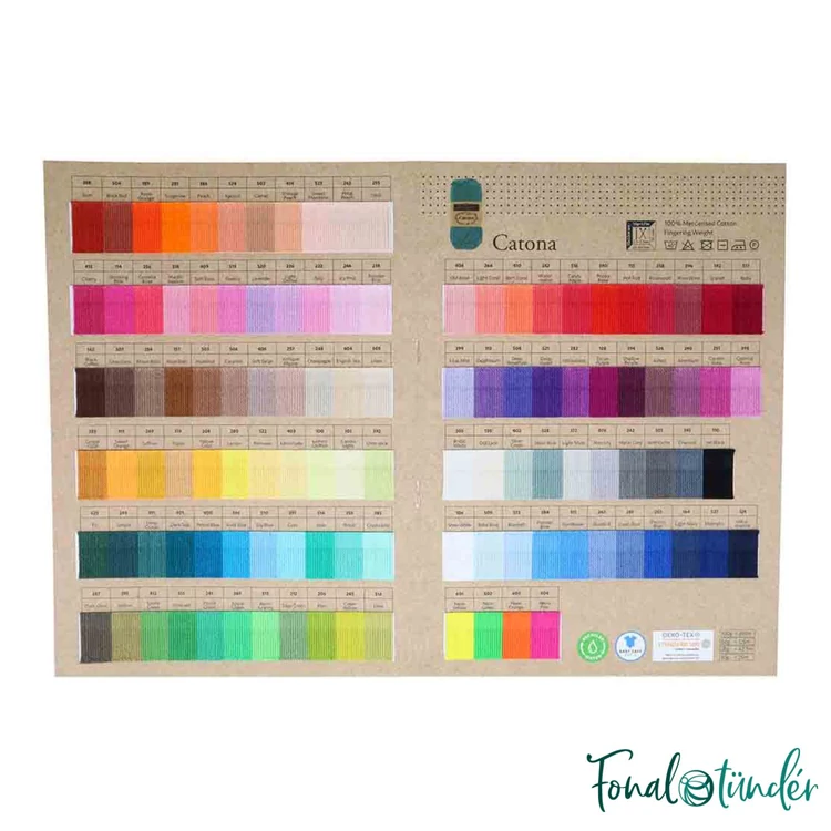 Scheepjes Catona - Color Sample Card - Színpaletta