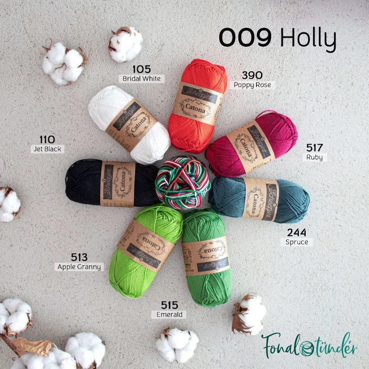 Scheepjes Catona Chroma Holly 009 - multikolor pamut fonal  - cotton yarn - 50gramm - 01