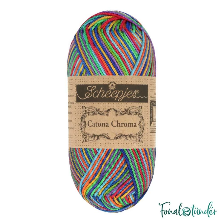 Scheepjes Catona Chroma 022 Rainbow - multikolor pamut fonal  - cotton yarn - 50gramm