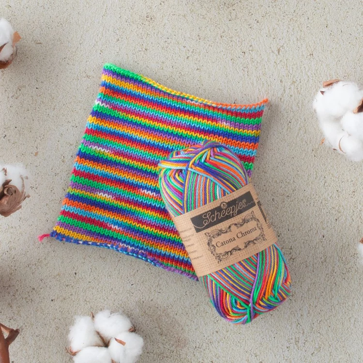 Scheepjes Catona Chroma 022 Rainbow - multikolor pamut fonal  - cotton yarn - 50gramm