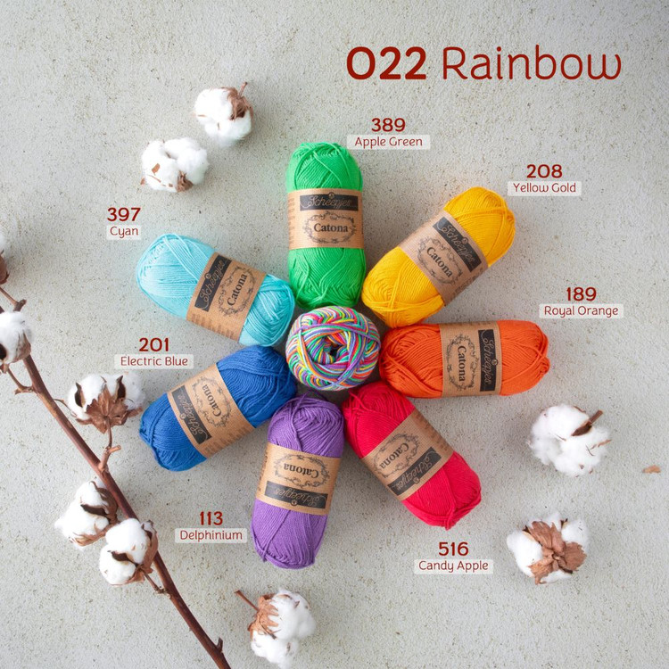 Scheepjes Catona Chroma - 022 Rainbow - 50gramm