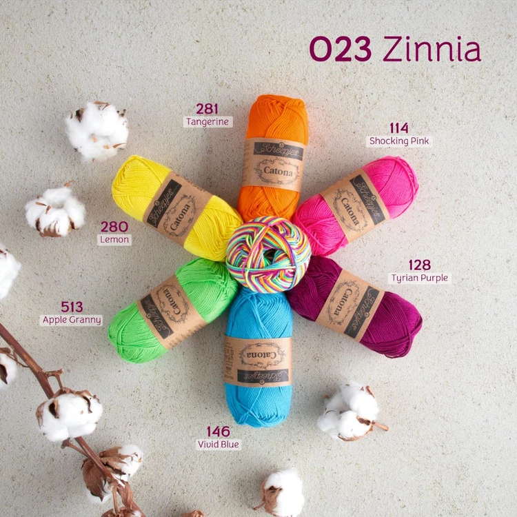 Scheepjes Catona Chroma 023 Zinnia - multikolor pamut fonal  - cotton yarn - 50gramm
