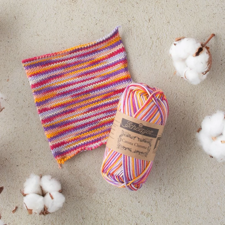 Scheepjes Catona Chroma 025 Honeysuckle - multikolor pamut fonal  - cotton yarn - 50gramm