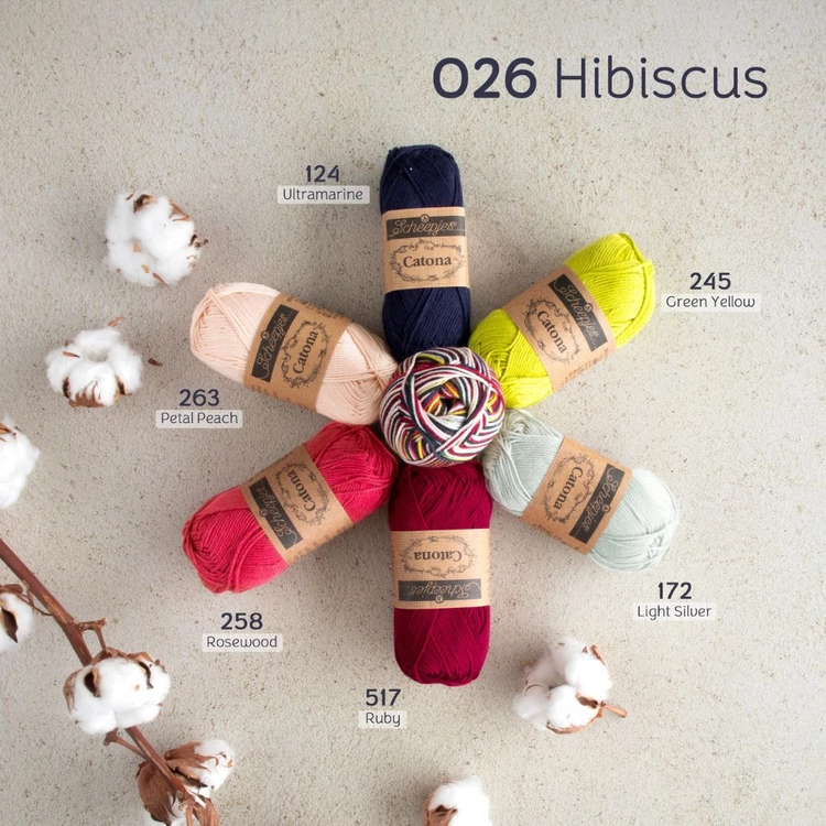 Scheepjes Catona Chroma 026 Hibiscus - multikolor pamut fonal  - cotton yarn - 50gramm