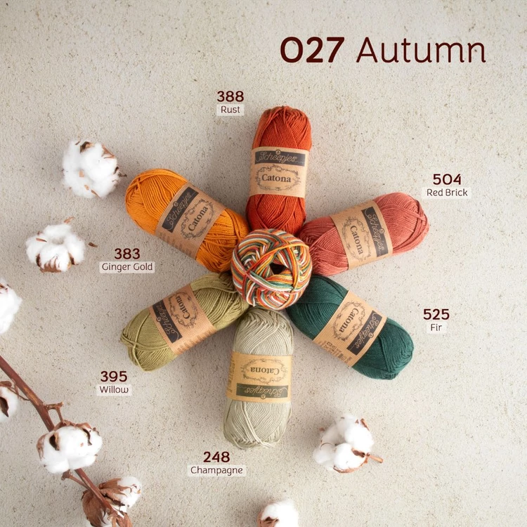 Scheepjes Catona Chroma 027 Autumn - multikolor pamut fonal  - cotton yarn - 50gramm