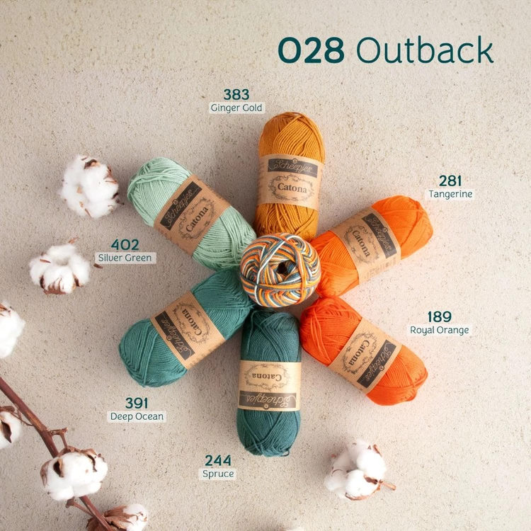 Scheepjes Catona Chroma 028 Outback - multikolor pamut fonal  - cotton yarn - 50gramm