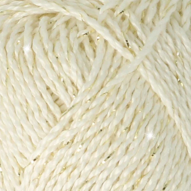 Scheepjes Catona Shine - Bridal White 105 - Gold - pamut fonal