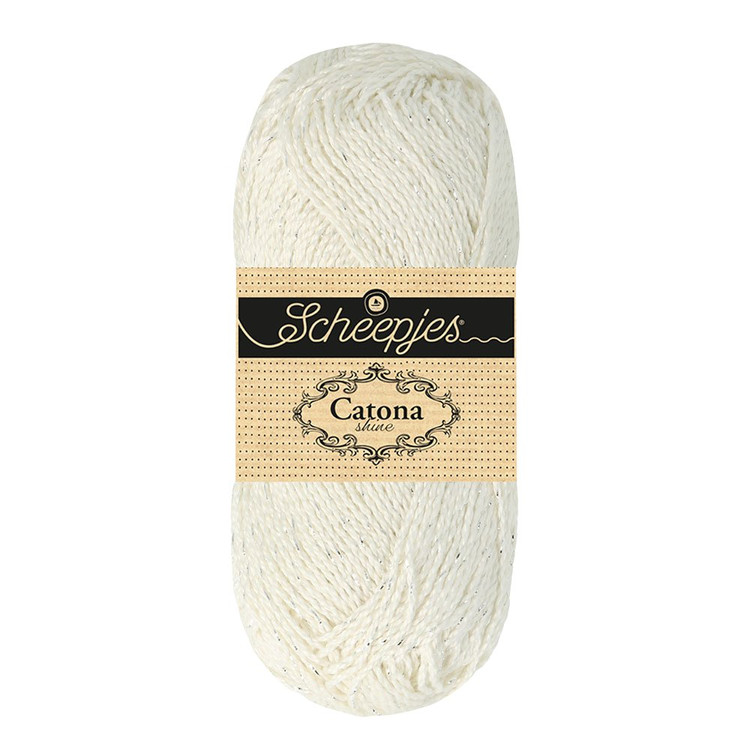 Scheepjes Catona Shine - 105 Bridal White - Ezüst - csillogós pamut fonal
