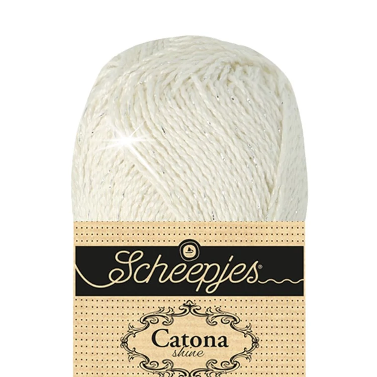 Scheepjes Catona Shine - Bridal White 105 - Silver - pamut fonal