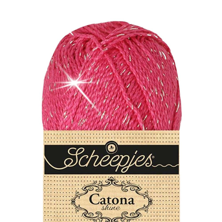 Scheepjes Catona Shine - 114 Shocking Pink - Ezüst - csillogós pamut fonal Scheepjes Catona Shine - 114 Shocking Pink - Ezüst - csillogós pamut fonal