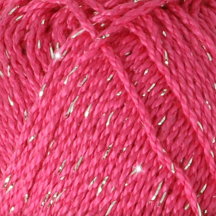 Scheepjes Catona Shine - 114 Shocking Pink - Ezüst - csillogós pamut fonal Scheepjes Catona Shine - 114 Shocking Pink - Ezüst - csillogós pamut fonal