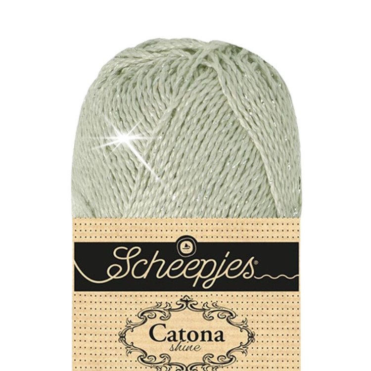 Scheepjes Catona Shine - 172 Light Silver - Ezüst - csillogós pamut fonal