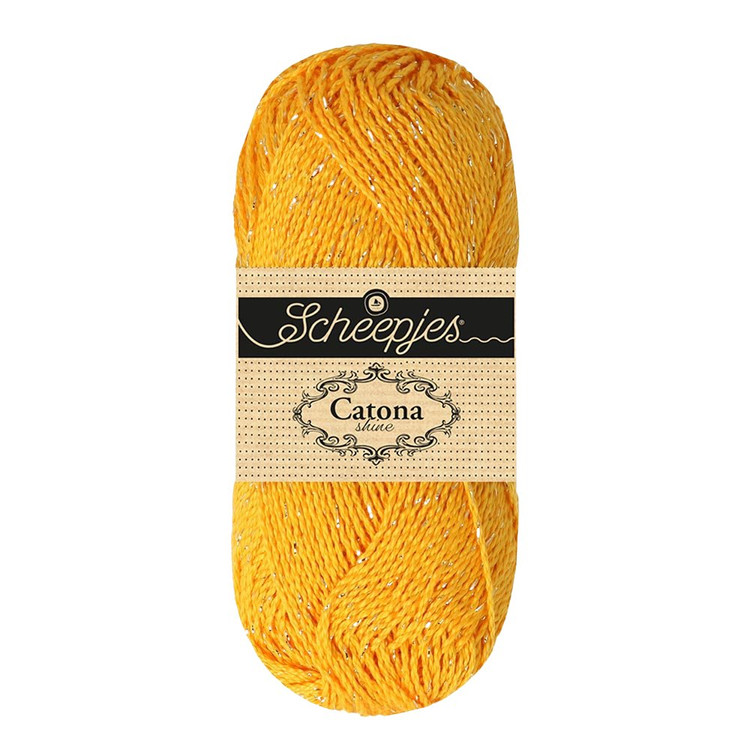 Scheepjes Catona Shine - 208 Golden Yellow - Arany - csillogós pamut fonal