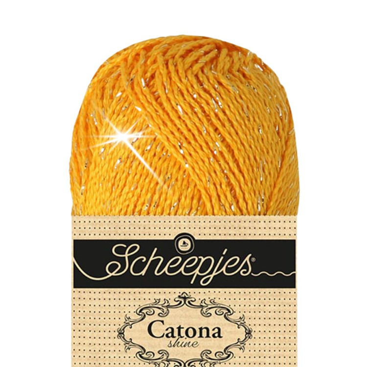 Scheepjes Catona Shine - 208 Golden Yellow - Arany - csillogós pamut fonal Scheepjes Catona Shine - 208 Golden Yellow - Arany - csillogós pamut fonal