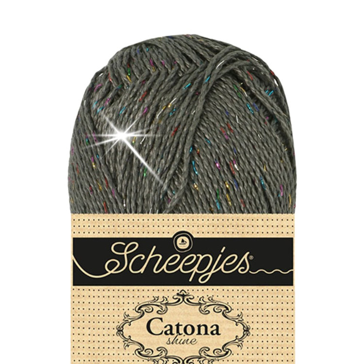 Scheepjes Catona Shine - 242 Metal Grey - Szivárvány - csillogós pamut fonal Scheepjes Catona Shine - 242 Metal Grey - Szivárvány - csillogós pamut fonal