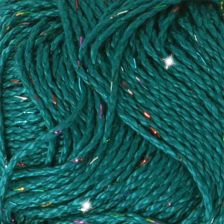 Scheepjes Catona Shine - 401 Dark Teal - Rainbow - csillogós pamut fonal