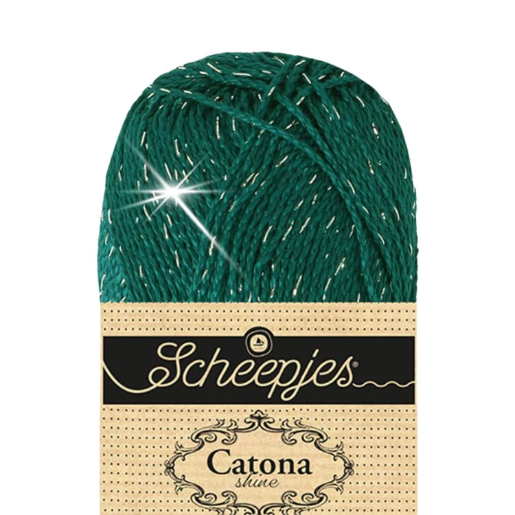 Scheepjes Catona Shine - 401 Dark Teal - Silver - pamut fonal
