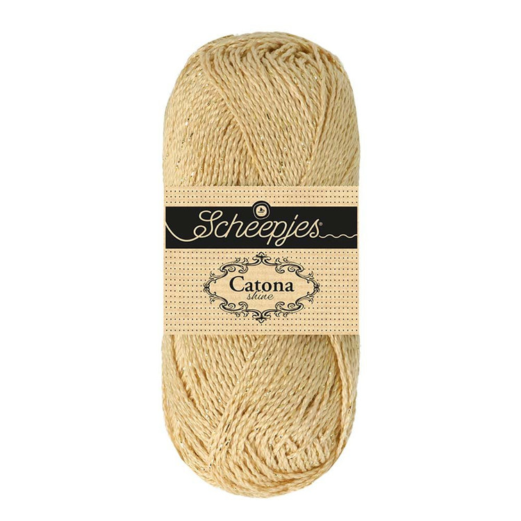 Scheepjes Catona Shine - 404 English Tea - Arany - csillogós pamut fonal