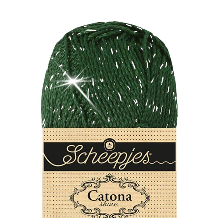Scheepjes Catona Shine - 525 Fir - Ezüst - csillogós pamut fonal Scheepjes Catona Shine - 525 Fir - Ezüst - csillogós pamut fonal