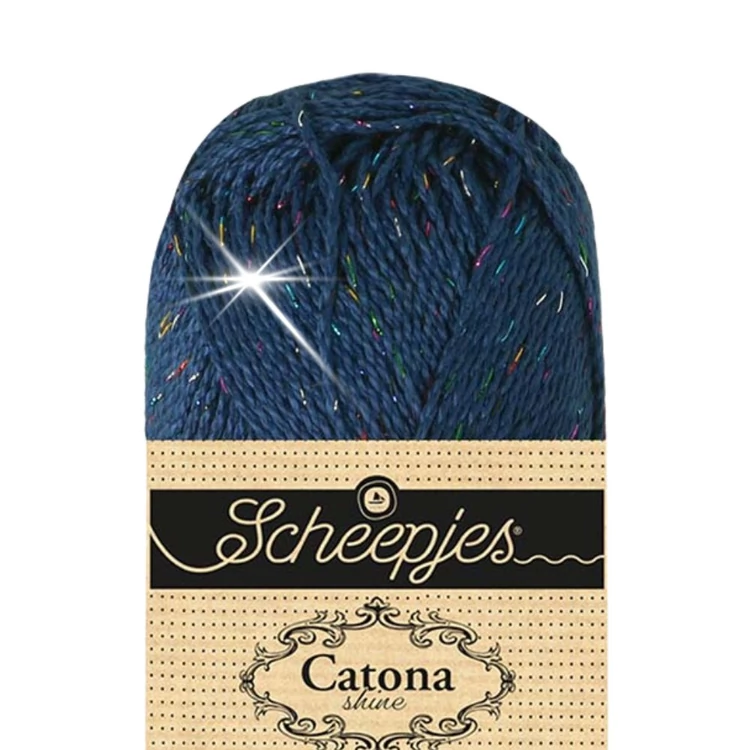 Scheepjes Catona Shine - 527 Midnight Rainbow - csillogó pamut fonal