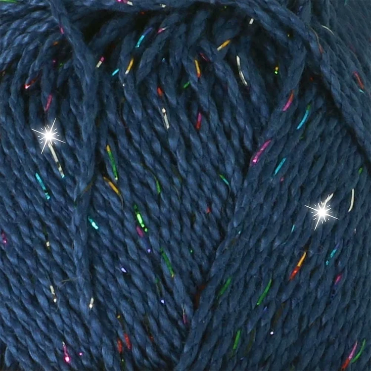 Scheepjes Catona Shine - 527 Midnight Rainbow - csillogó pamut fonal