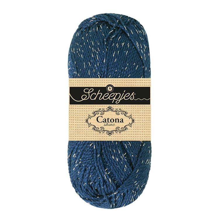 Scheepjes Catona Shine - 527 Midnight - Ezüst - csillogós pamut fonal