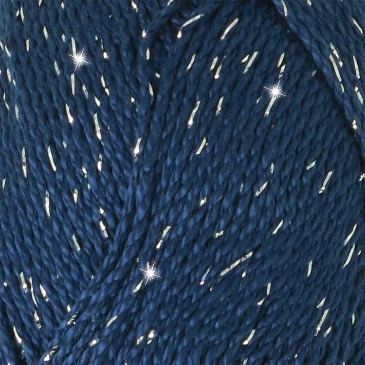 Scheepjes Catona Shine - 527 Midnight Silver - ezüstösen csillogó pamut fonal