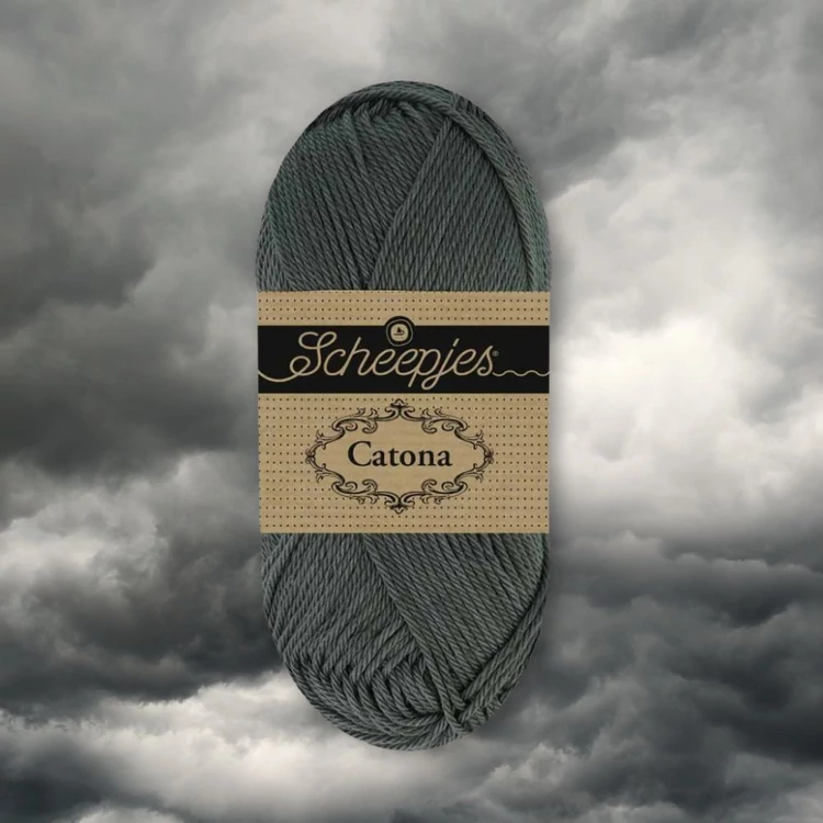 Scheepjes Catona 075 Storm Cloud gray cotton yarm - szürke pamut fonal