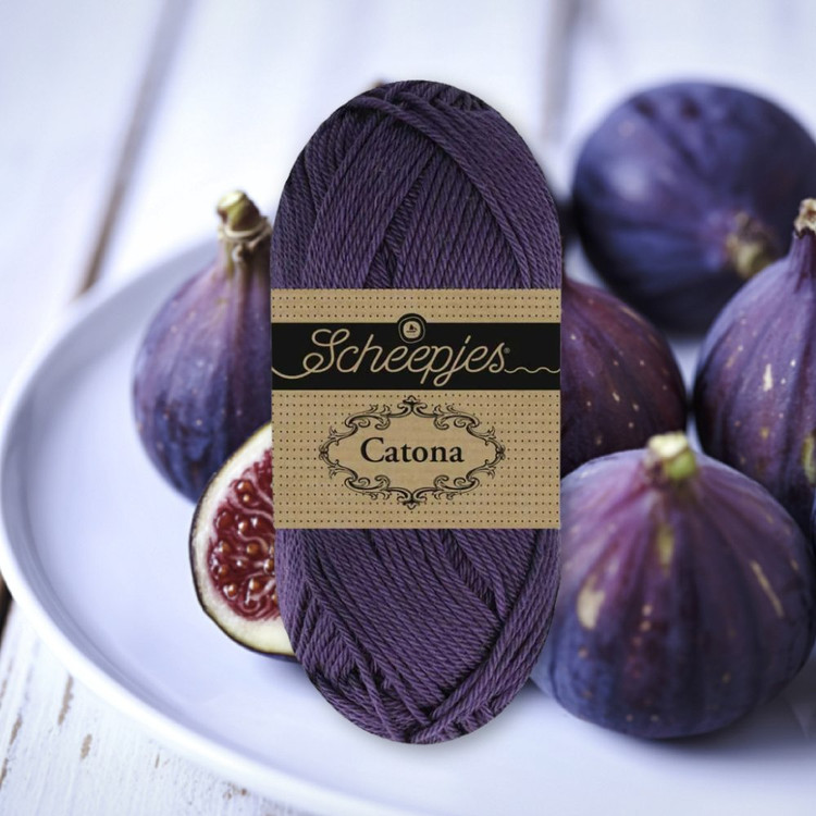 Scheepjes Catona 085 Fig - sötétlila pamut fonal Scheepjes Catona 085 Fig - sötétlila pamut fonal