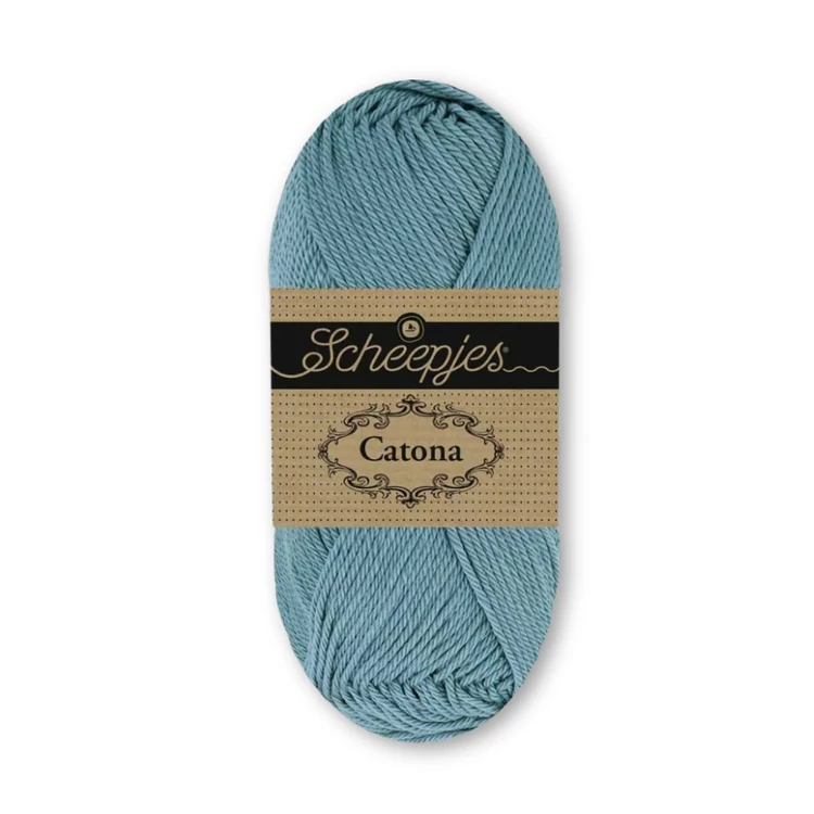 Scheepjes Catona 092 Steel Blue cotton yarn - hűvös acélkék pamut fonal