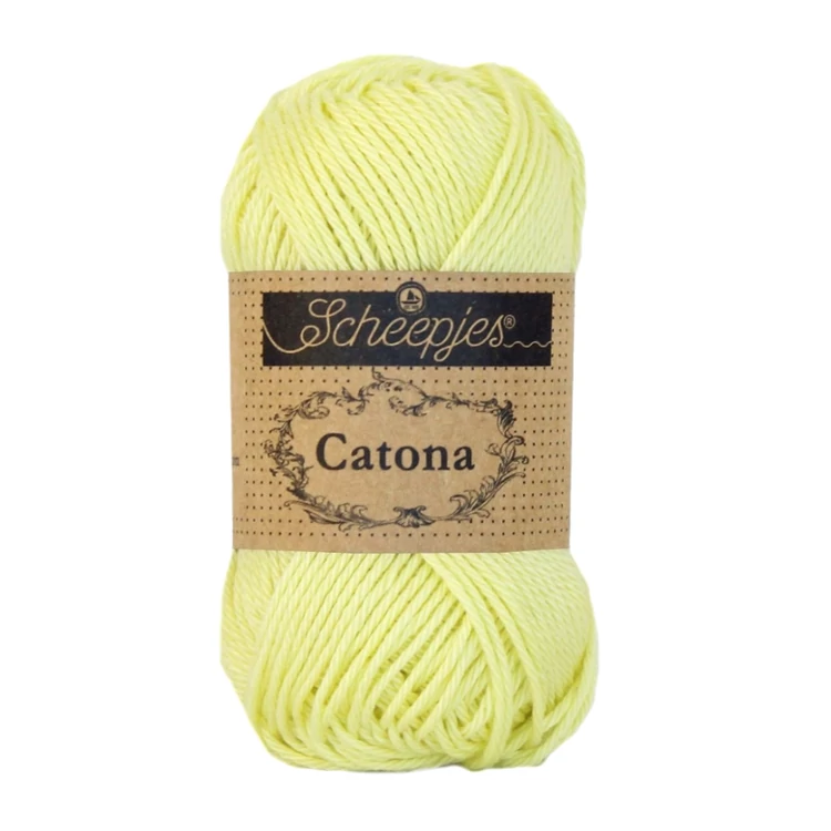 Scheepjes Catona 100 Lemon Chiffon - yellow - sárga - pamut fonal  - cotton yarn
