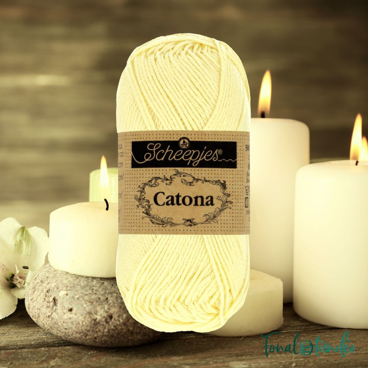 Scheepjes Catona 101 Candle Light - halvány sárga pamut fonal