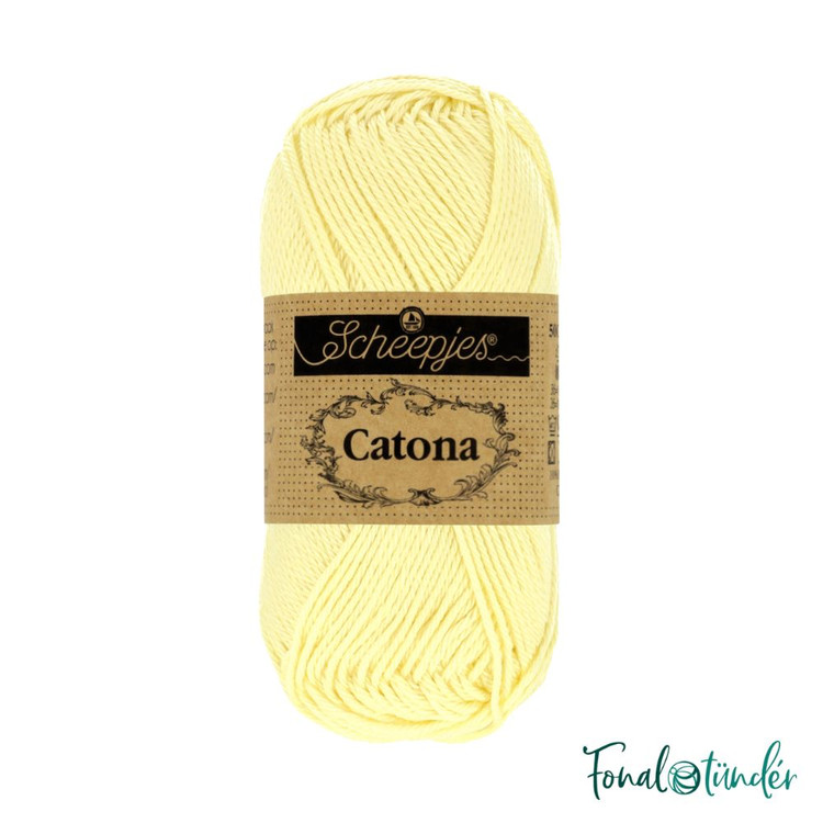 Scheepjes Catona 101 Candle Light - halvány sárga pamut fonal