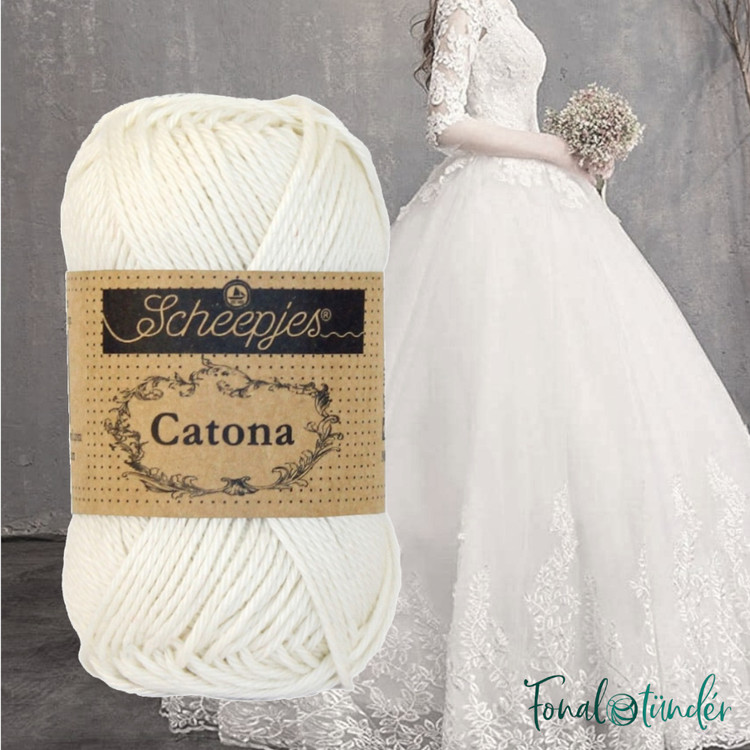 Scheepjes Catona 105 Bridal White - törtfehér pamut fonal Scheepjes Catona 105 Bridal White - törtfehér pamut fonal