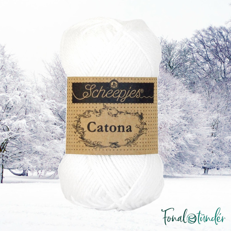 Scheepjes Catona 106 Snow White - hófehér pamut fonal Scheepjes Catona 106 Snow White - hófehér pamut fonal