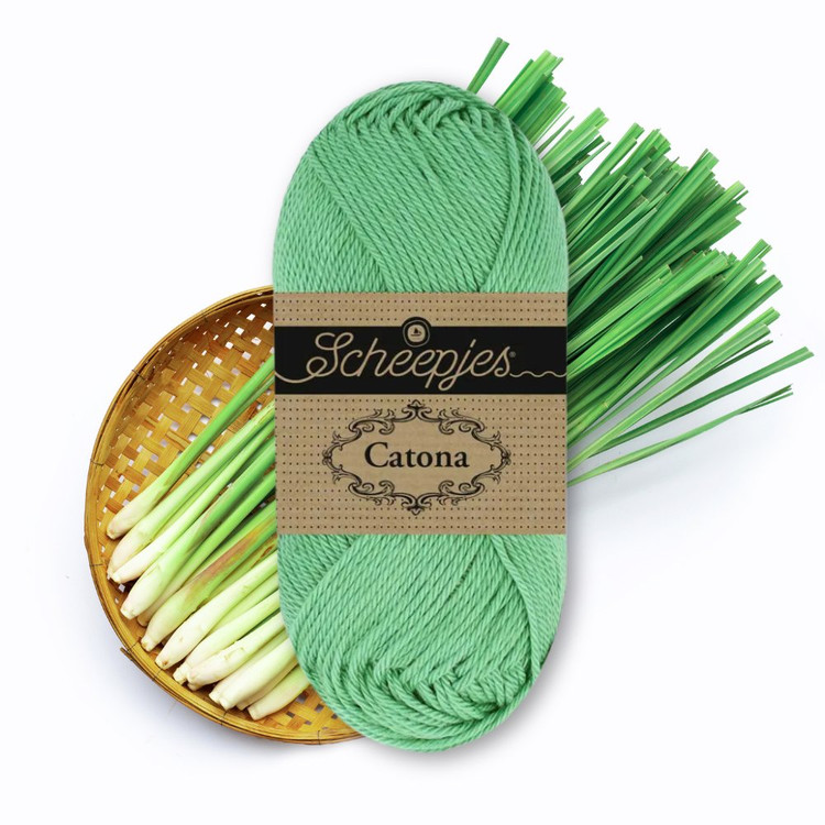 Scheepjes Catona 108 Lemon Grass - zöld pamut fonal