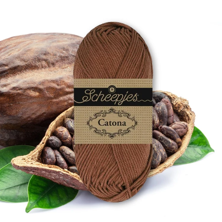 Scheepjes Catona 109 Cocoa Pod cotton yarn - mély kakaóbarna pamut fonal