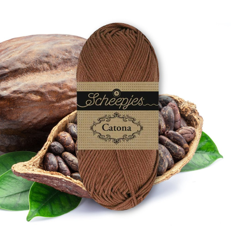 Scheepjes Catona 109 Cocoa Pod - kakaóbarna pamut fonal Scheepjes Catona 109 Cocoa Pod - kakaóbarna pamut fonal