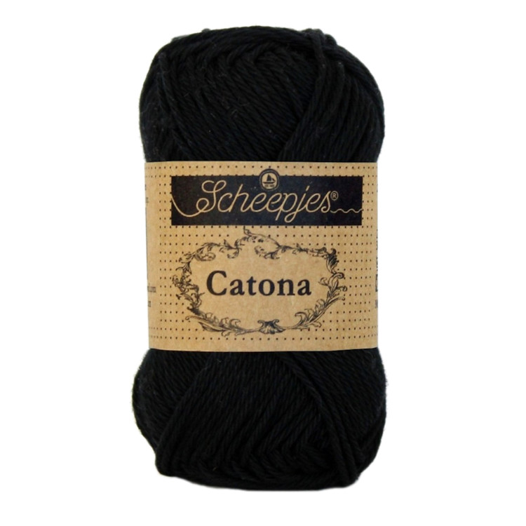 Scheepjes Catona 110 Jet Black - fekete pamut fonal Scheepjes Catona 110 Jet Black - fekete pamut fonal
