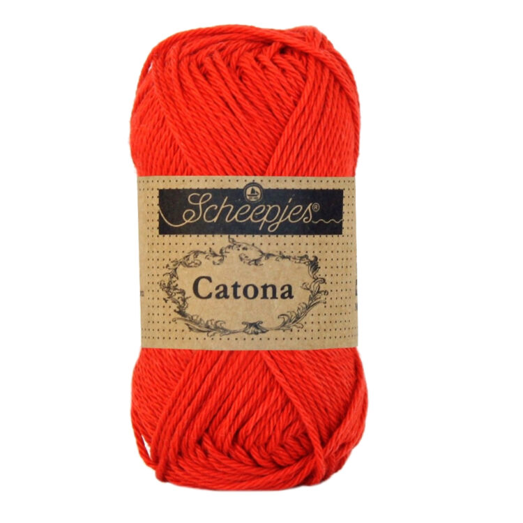 Scheepjes Catona 115 Hot Red - tűzpiros -pamut fonal  - cotton yarn