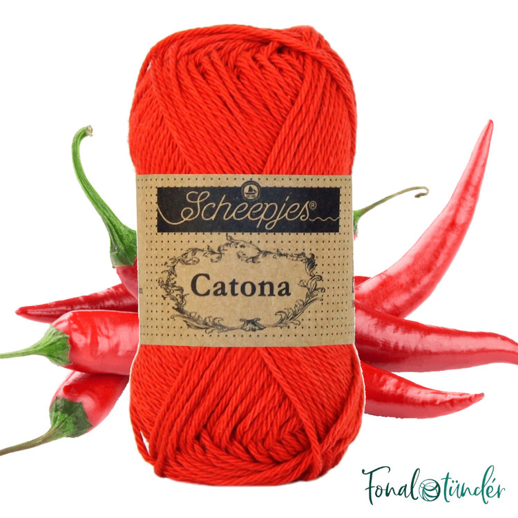 Scheepjes Catona 115 Hot Red - tűzpiros pamut fonal Scheepjes Catona 115 Hot Red - tűzpiros pamut fonal