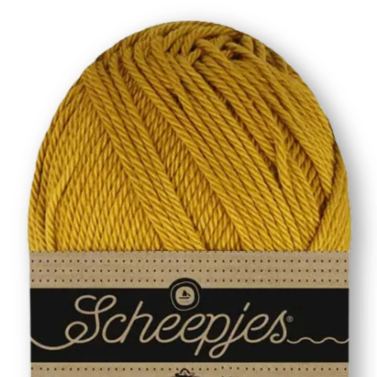 Scheepjes Catona 118 Golden Wheat cotton yarn - aranyló búzasárga pamut fonal