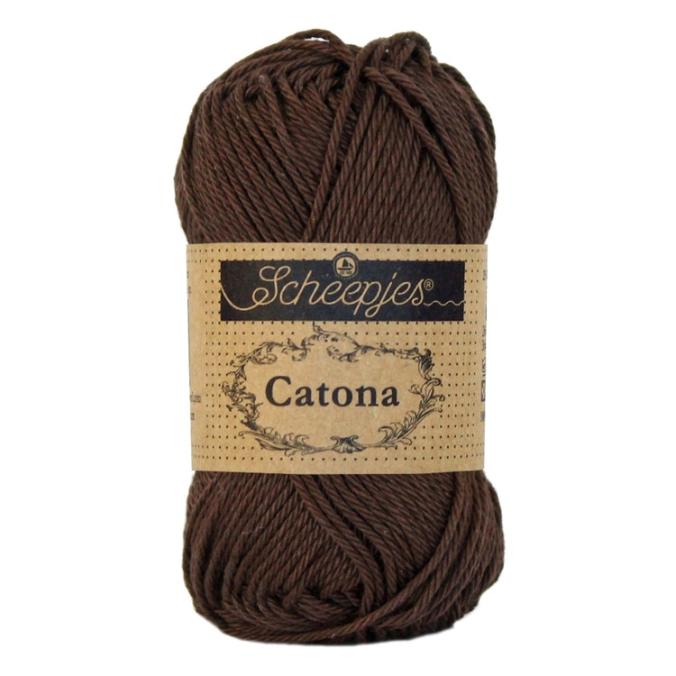 Scheepjes Catona 162 Black Coffee - kávébarna pamut fonal