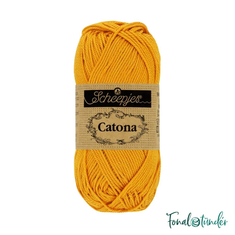 Scheepjes Catona 249 Saffron - yellow - sárga - pamut fonal  - cotton yarn