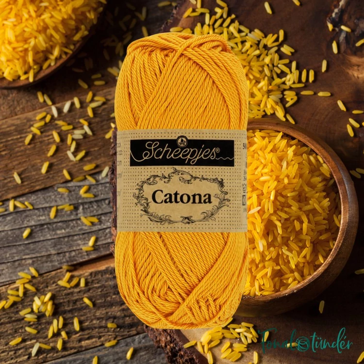 Scheepjes Catona 249 Saffron - yellow - sárga - pamut fonal  - cotton yarn