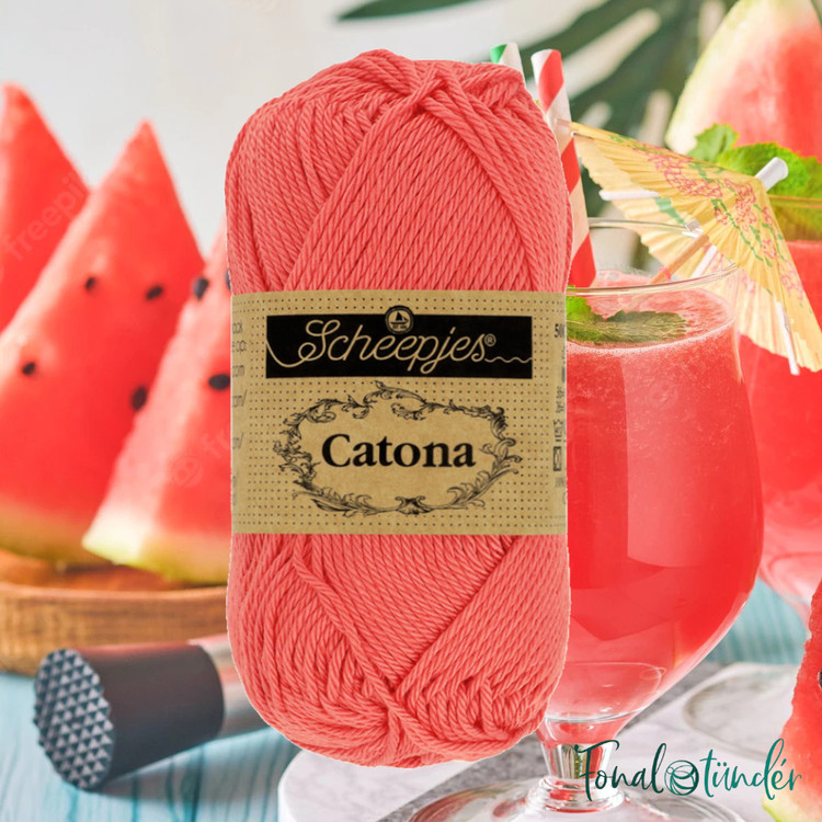 Scheepjes Catona 252 Watermelon - dinnyepiros pamut fonal